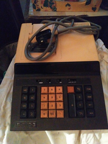 Vintage calculator with - calculator, print